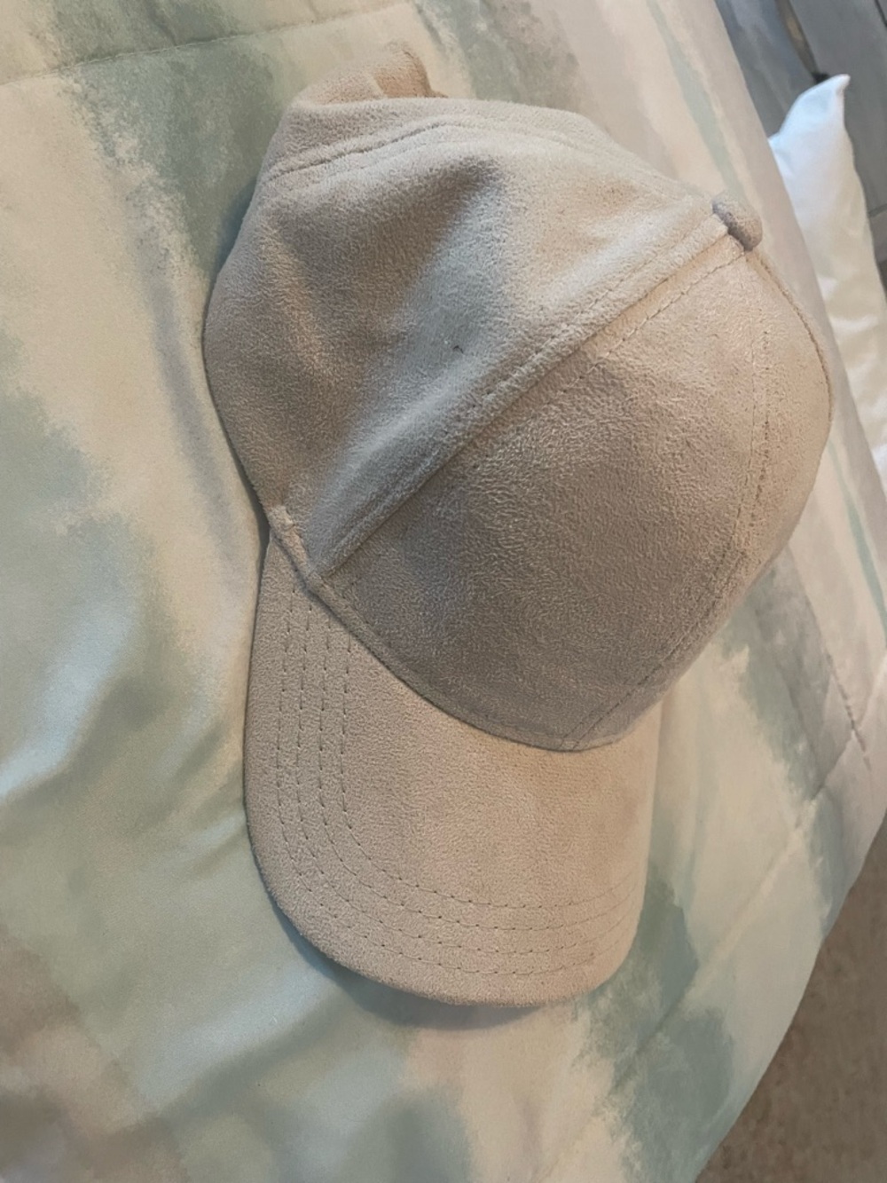 Neutral Suede-Look Baseball Cap - Cream
